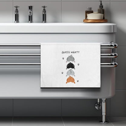 Fun Decorative Kitchen Hand Towels, Gifts for Cat Lovers-Quick-Drying Decorative Design Hand Towels for Cooking, Bathroom Decor - Purrfect Funny Gifts for Cat Lovers for Women