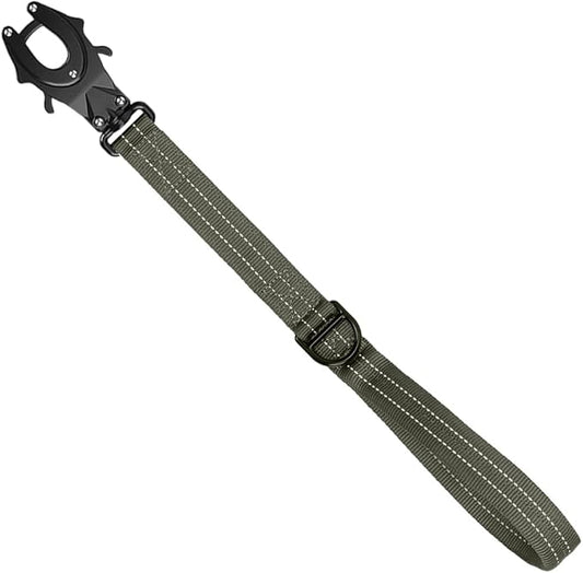 ICEFANG Short Dog Leash 18 Inch Reflective Nylon Traffic Leash with Padded Handle,Heavy Duty Auto Lock Swivel Clip for Medium Large Dogs No Pull Training Walking (Green, 18 Inch)
