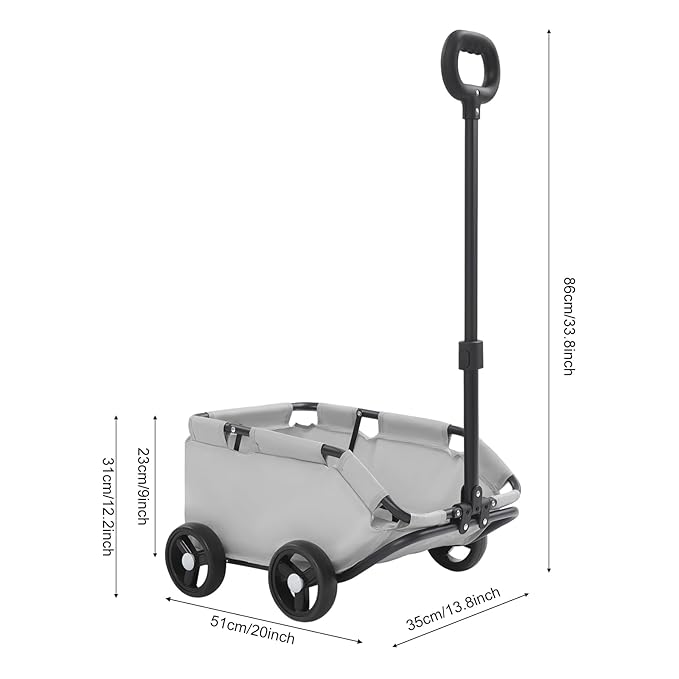 Dog Stroller, Foldable Multifunctional Pet Carts Portable Mini Dog Strollers with 4 Wheels & 360° Rotatable Handle for Small Cats Dogs Puppy Up to 16.53 LBS (Grey)