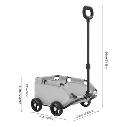 Dog Stroller, Foldable Multifunctional Pet Carts Portable Mini Dog Strollers with 4 Wheels & 360° Rotatable Handle for Small Cats Dogs Puppy Up to 16.53 LBS (Grey)