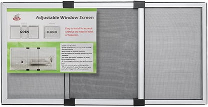 FLYZZZ Adjustable Window Screen Horizontal (19.68"H x 28"-52"W) 1 Pack Expandable Window Screen Large Replacement for Home