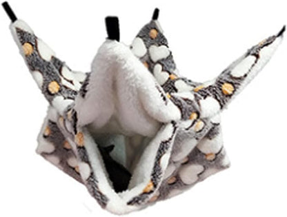 2 Pieces Small Pet Cage Hammock Guinea Pig Bed Hideout, Warm Rat Hammock Bed Bunkbed Sugar Glider Hammock Guinea Pig Cage Accessories Bedding for Squirrel Rat Hedgehog Chinchilla Nest Tent (Coffee)