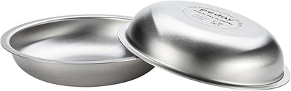 PEDAY 18/8 Stainless Steel Cat Bowls, Whisker Friendly, Human Grade, Dishwasher Safe, Easy to Clean, Pack of 2, Each Holds 2.3 Cup