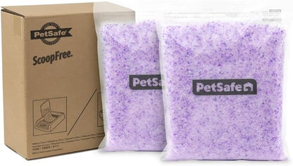 PetSafe ScoopFree Premium Crystal Cat Litter - Outperforms Clay Litter - Refill Packs - Reusable Tray Compatible - Lavender Scent - 4.3 lb Bags - 2 Pack