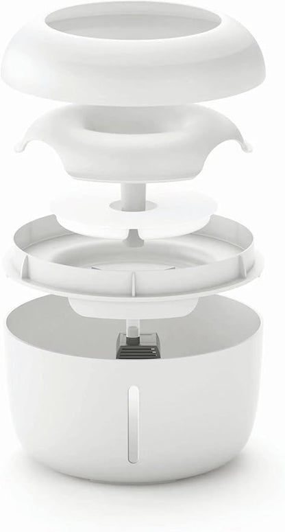 Pet Life ® 'Moda-Pure' Ultra-Quiet Filtered Automatic Dog and Cat Fountain Waterer or Feeder with Automatic Shutoff Feature - Includes Filter