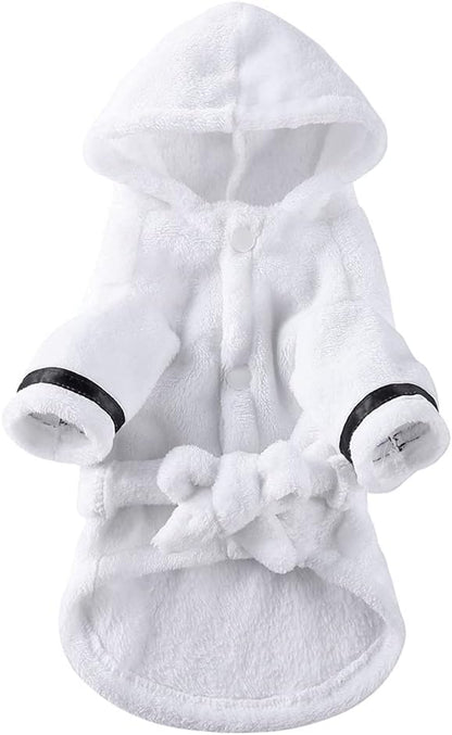 Dog Drying Robe Coat Super Absorbent Soft, Fast Drying Pet Dog Bathrobe Towel with Adjustable Waistbelt
