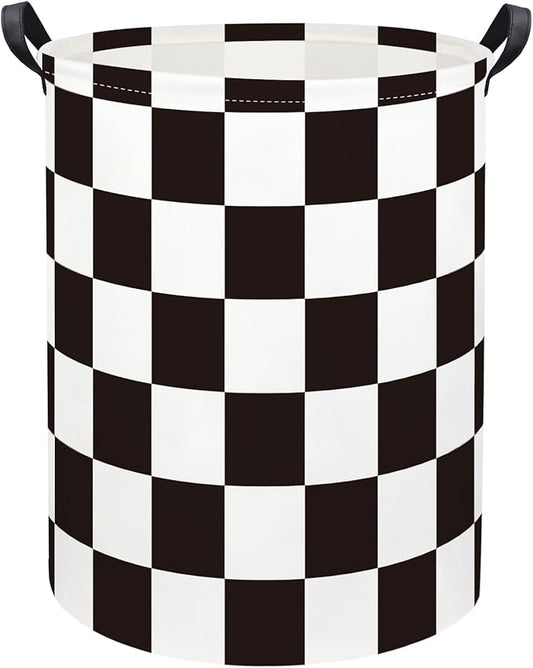 Baby Laundry Basket Kids Hamper Toy Storage Bin for Boys Room Decor Baby Nursery Hamper Gift Baskets for Bedroom Bathroom(Race Flag)