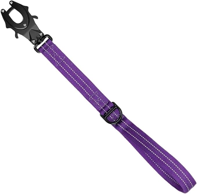 ICEFANG Short Dog Leash 25 Inch Reflective Nylon Traffic Leash with Padded Handle,Heavy Duty Auto Lock Swivel Clip for Medium Large Dogs No Pull Training Walking (Purple, 25 Inch)