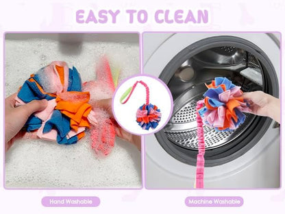 Snuffle Ball with Bungee Tug, Tug of War Rope Toys for Small Medium Dogs, Interactive Dog Toys Puppy Training Pull Toy for Exercise & Interactive Play Games (Purple)