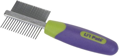 Coastal Pet Li'l Pals Double-Sided Dog Comb - Tick & Flea Comb - Dog Grooming Brush for Small Breeds & Puppies - One Size