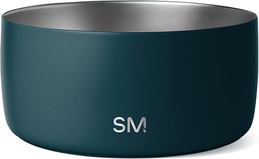 Simple Modern Stainless Steel Pet Water Bowl for Dogs & Cats | Reusable Insulated Stainless Steel Food Bowls for Dog Cat | No Tip No Slip BPA Free | Bentley Collection | Large (64oz) | Riptide