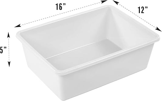 Humble Crew Toy Storage Bins for Kids, Set of 8, White, Large - Sturdy, Colorful Plastic Storage Bins for Classroom, Playroom, Nursery, and More - Premium Toddlers Toy Organizer Bins