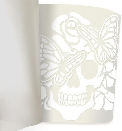 WIRESTER 6 inch Clear Vinyl Decal Sticker Decoration for Car Window (Or Any Flat Surface) - Rose Skull
