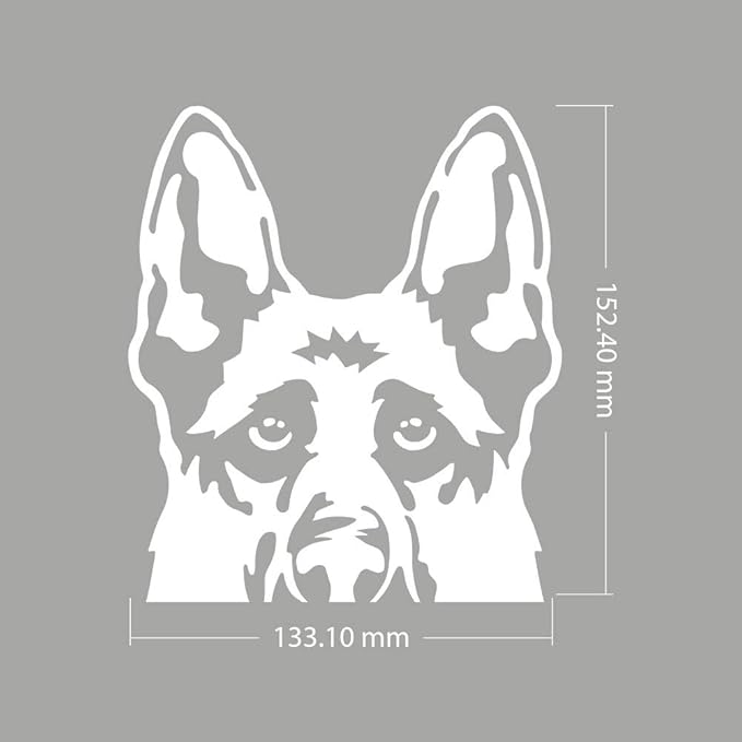 WIRESTER 6 inch Clear Vinyl Decal Sticker Decoration for Car Window (Or Any Flat Surface) - German Shepherd Dog