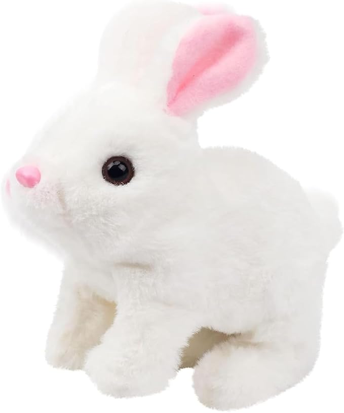 Bunby - My Realistic Bunny Toy, Interactive Bunny Realistic Bunny, Bunbi Realistic Bunny, Vitality Bliss Bunny, Jumping, Twitching, and Shaking Ears (White)