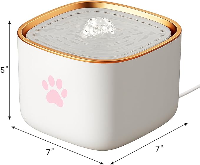 Cat Water Fountain, Water Fountain for Dogs, Indoor Water Dispenser, 3L Automatic Cat Water Dispenser, Quiet Motor, Holds Water for 10 Days – Cute Pink Design