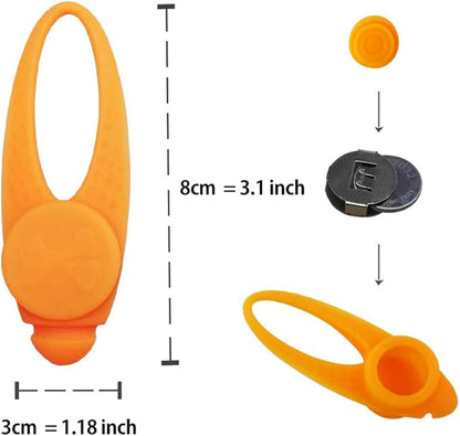 LaRoo Dog Lights for Night Walking, LED Dogs Collar Lights for Nighttime Clip On Light up Dog Collar Pet Camping Essentials （Orange）