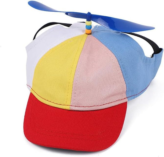 Propeller Pet Hats, Funny Helicopter Adjustment Red Hats for Dog and Cat S