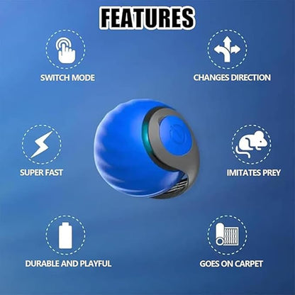 Speedy 2.0 Tail Cat Toys for Bored Indoor Adult Cats,2025 New Generation Interactive Cat Toys for Indoor Cats,Automatic Moving Ball with Tail,Cat, Orange