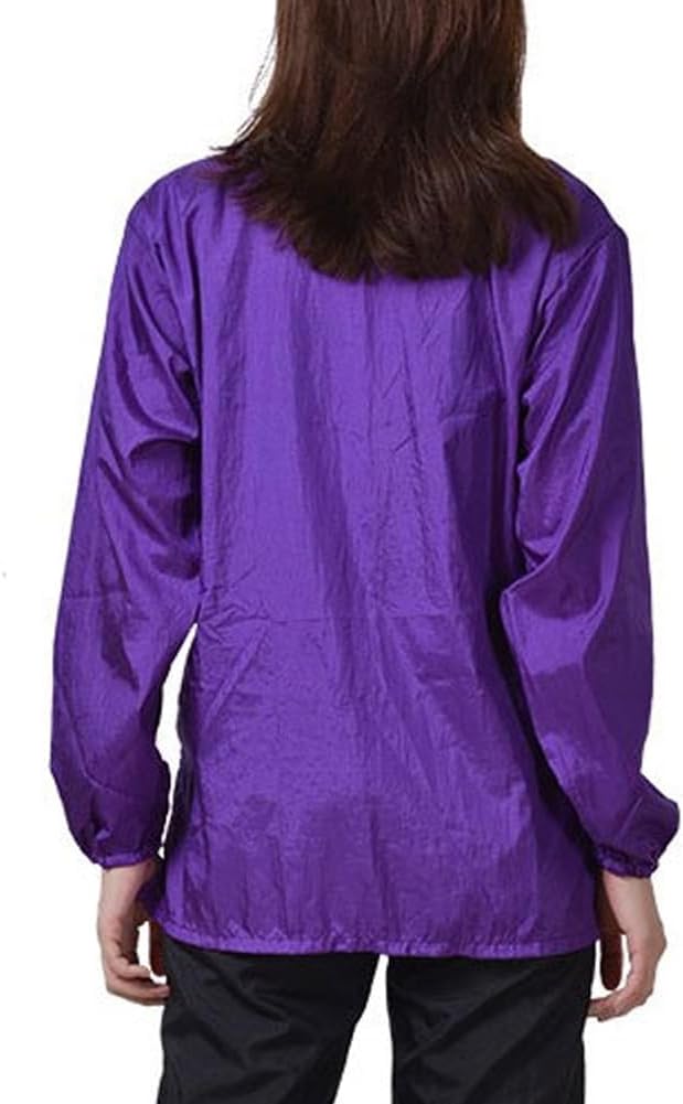Dog Grooming Smock for Men Women, Anti-Static Smock for Pet Shop Dog Cat Grooming Bathing, Long Sleeves, Water Resistant and Hair Proof, (Solid Purple XL)