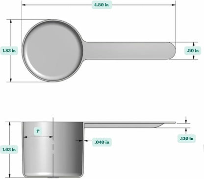 1/4 Cup (4 Tablespoon | 2 Oz. | 60 mL) Long Handle Plastic Measuring Scoop for Coffee, Protein Powder, Pet Food, Spices, Grains, Dry Goods – Food-Grade BPA-Free (Pack of 1)