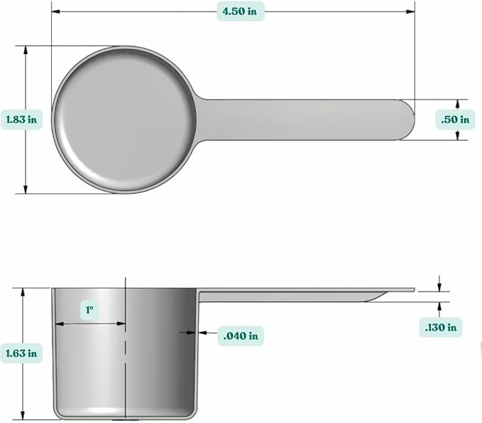 1/4 Cup (4 Tablespoon | 2 Oz. | 60 mL) Long Handle Plastic Measuring Scoop for Coffee, Protein Powder, Pet Food, Spices, Grains, Dry Goods – Food-Grade BPA-Free (Pack of 10)