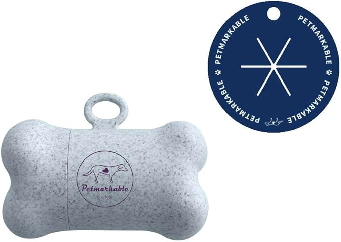 Complete Earth-Conscious Dog Waste Kit: Wheat Straw Waste Bag Dispenser with one corn starch 15-bag waste bag roll, Carabiner, Elastic Band for Secure Leash Attachment, Leak-Proof (Blue)