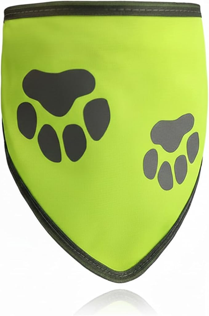 Reflective Dog Bandana Collar Scarf for Small and Large Dogs – Hunting Season High Visibility Night Safety Accessory (Green, Medium)