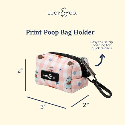 Lucy & Co. Sipping Slowly Dog Poop Bag Holder, Durable Waste Bag Dispenser with Clip for Leash