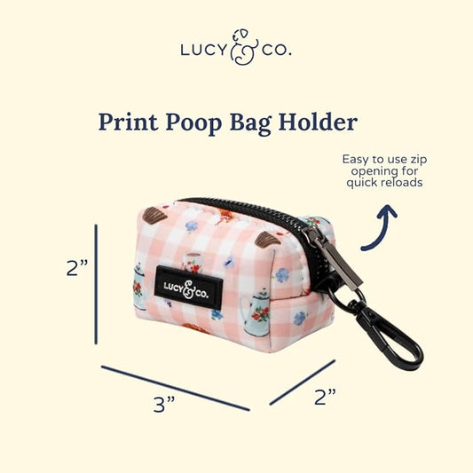 Lucy & Co. Sipping Slowly Dog Poop Bag Holder, Durable Waste Bag Dispenser with Clip for Leash