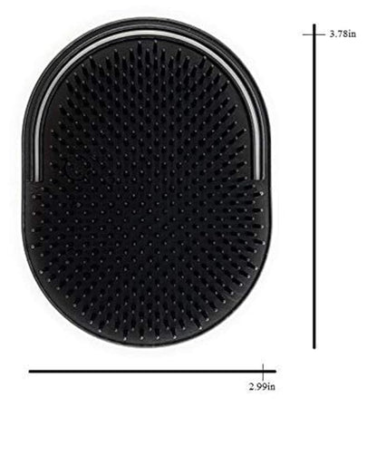 G.B.S Pocket Palm Brush Portable Comb Massager for Pet Hairs, Black, Pack of 2