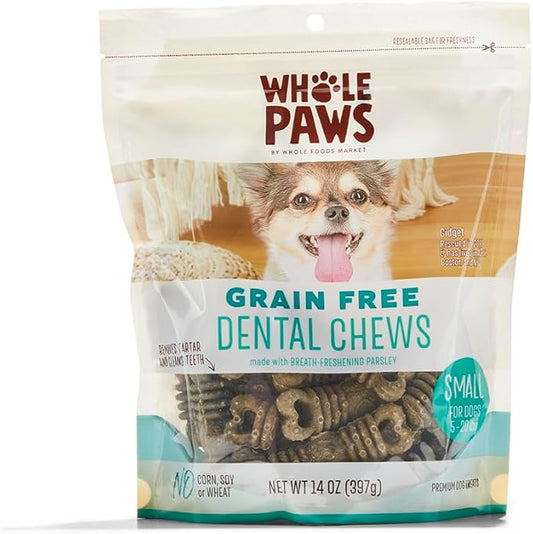 Whole Paws, Grain-Free Dog Dental Chews, Small (For Dogs 5-20 lbs), 14 Ounce