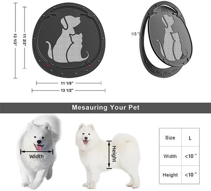 HIDROSIL Dog Door for Screen Door, Patent Desigh Pet Screen Door with Lockable Magnetic Flap for Doggy Door and Cat Door, Black