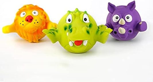 Hartz Dura Play Zoo Balloons Squeak Dog Toy, Multiple Pack Sizes 3 Count