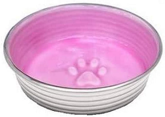 Loving Pets - Le BOL Dog Food Water Bowl Enamel Ceramic Bowl No Tip Stainless Steel Pet Bowl No Skid Spill Proof (X-Small, Rose)