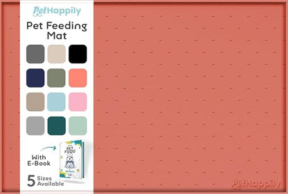 Dog Food Mat - 24x15 Raised Edges Dogs Mat for Food and Water Prevent Spill, Waterproof Cat Food Mats Protect Floors, Easy Clean Dog Bowl Mats for Food and Water, Silicone Pet Feeding Placemats
