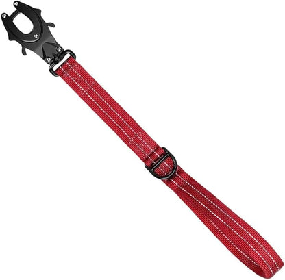 ICEFANG Short Dog Leash 18 Inch Reflective Nylon Traffic Leash with Padded Handle,Heavy Duty Auto Lock Swivel Clip for Medium Large Dogs No Pull Training Walking (Red, 18 Inch)
