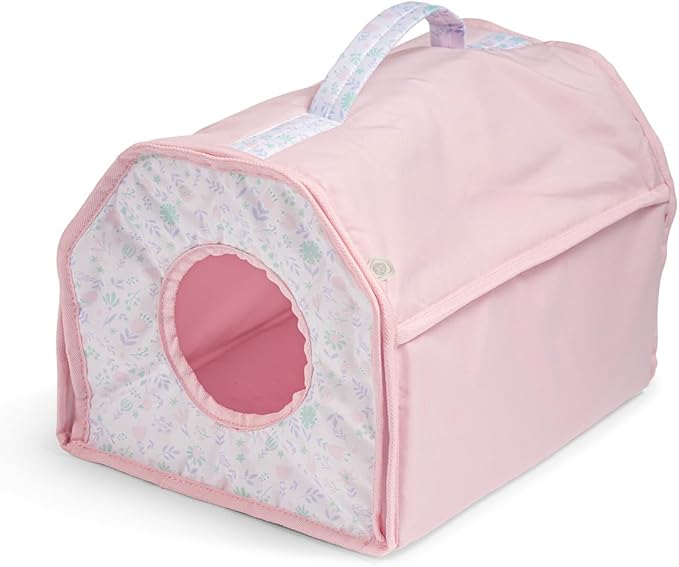 JC Toys - Berenguer Boutique | Deluxe Folding Pet Stroller | Pink Floral Collection | Removable Pet Carrier for Dolls and Plush | Ages 3+