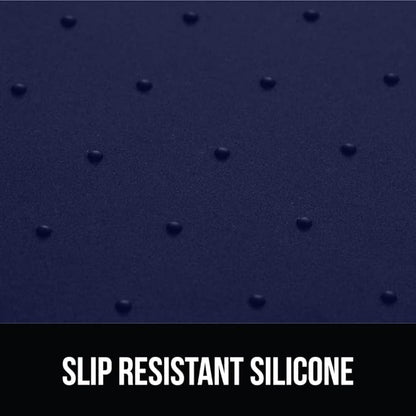 GORILLA GRIP 100% Waterproof Raised Edge BPA Free Silicone Pet Feeding Mat, Dog Cat Food Mats Contain Spills Protects Floors, Placemats for Cats and Dogs Water Bowl, Pets Accessories 32x24 Navy