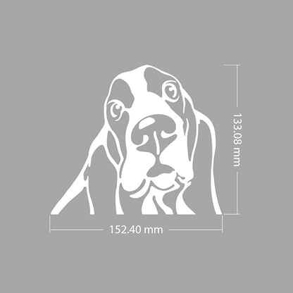 WIRESTER 6 inch Clear Vinyl Decal Sticker Decoration for Car Window (Or Any Flat Surface) - Basset Hound Dog