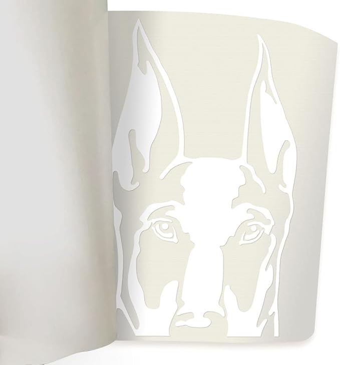 WIRESTER 6 inch Clear Vinyl Decal Sticker Decoration for Car Window (Or Any Flat Surface) - Doberman Pinscher Dog