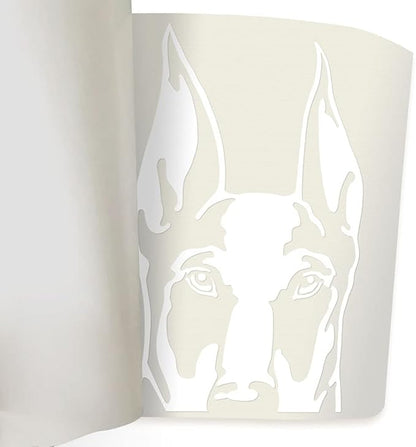 WIRESTER 6 inch Clear Vinyl Decal Sticker Decoration for Car Window (Or Any Flat Surface) - Doberman Pinscher Dog
