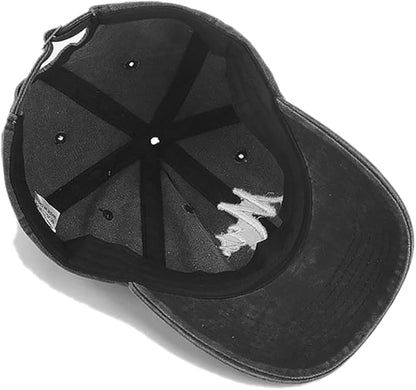 Malaxlx Baseball Cap for Women Men Adjustable Vintage Washed Cotton Distressed Baseball Snapback Caps