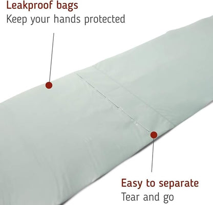 Leash Boss Dog Poop Bags - 120 Bags, 8 Rolls Unscented Leak Proof Waste Bag Rolls (Gray, 8 Rolls)