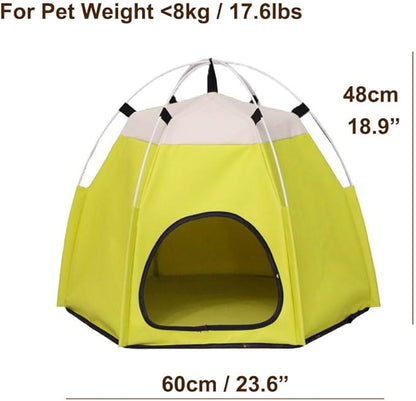 Cute Cat Teepee Cave, Cat Tent Foldable Indoor Outdoor with Thick Mat,Puppy Bed Tent,Bunny Pet Tent Teepee,Portable Dog House Teepee Tent, Cat Bed,Dog Bed Tent,Puppy Bunny,Pet Tent Teepee (H, L)