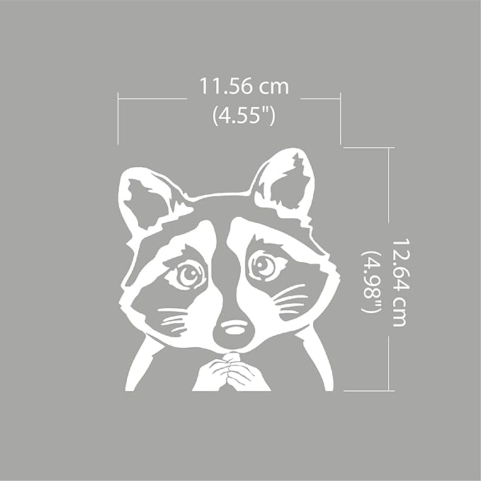 WIRESTER 6 inch Clear Vinyl Decal Sticker Decoration for Car Window (Or Any Flat Surface) - Common Raccoon