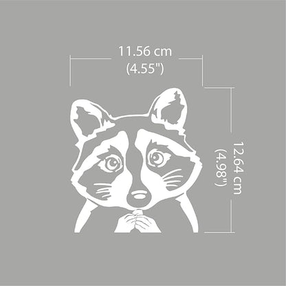 WIRESTER 6 inch Clear Vinyl Decal Sticker Decoration for Car Window (Or Any Flat Surface) - Common Raccoon