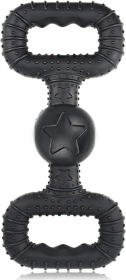 Natural Rubber Dog Toys for Large Aggressive Chewers - Lifetime Replacement - Tough Tug War Dog Toy for Large Dogs Tooth Clean, Black