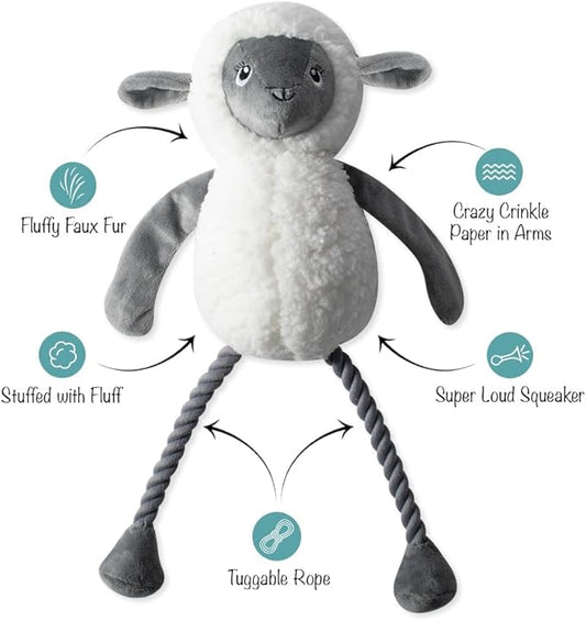 Fringe Studio Plush Dog Toy, Little Lamby, Pet Shop Collection (314135)