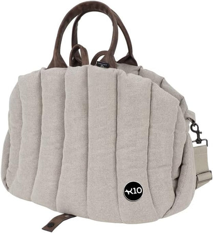 K10 Car-Go Tote - Dual Purpose Pet Tote and Dog Car Seat - Carry Your Dog or cat Safely with Harness Attachment - Attach the Bag to a seat to use as a Pet Carrier (Oatmeal Beige)